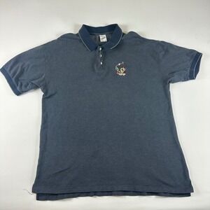 VTG Warner Bros Studio Tazmanian Devil Golf Polo Shirt Adults XL Blue Cotton‎
